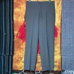 HAGGAR-men’s gray pleated wool stretch pleated professional dress pants